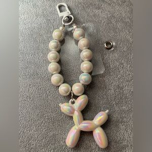 WHITE BALLOON DOG phone/key or bag charm